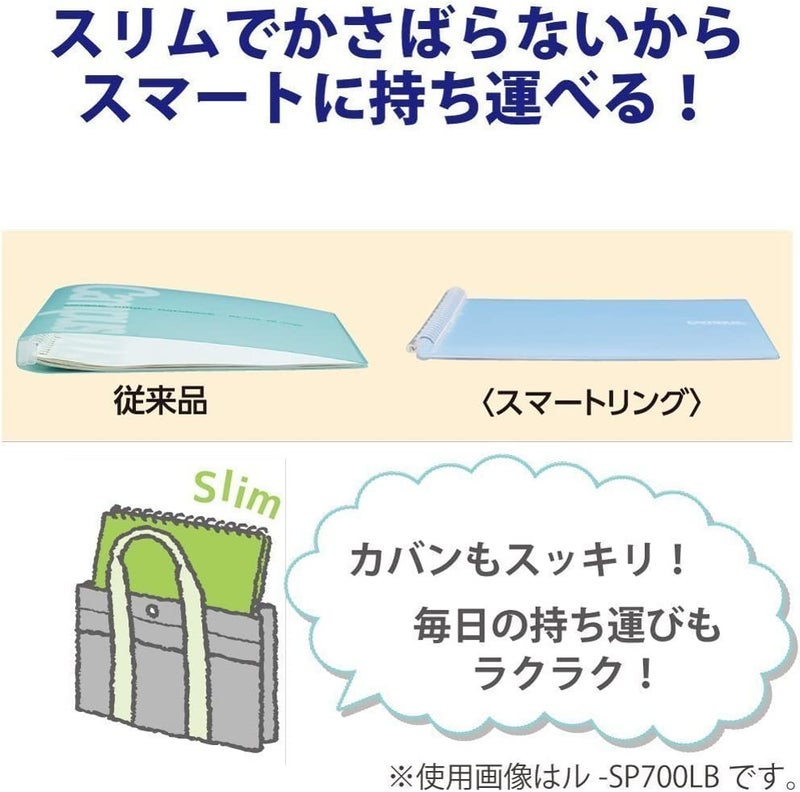 Kokuyo Campus Smart Ring Binders 3 Pack, A5 Light Colors Binder Notebooks, Up to 25 Sheets 20 Holes Slim Binder Folder with 10 Campus Sarasara Loose-leaf Paper Each for Study and Journal, Japan Import - Image 3